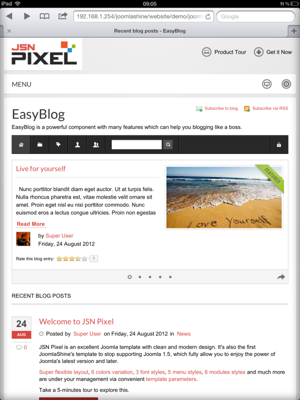 Mobile Ipad layout overview